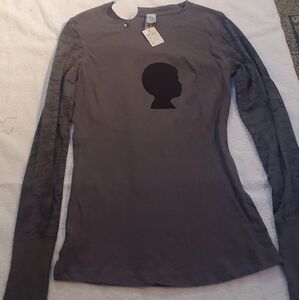 Gray/Camo Fitted Long Sleeve T-Shirt